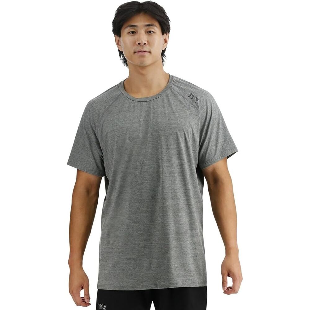 TYR MPTRSO3A966L Mens Rgln Ss Tee HTR Medium Grey Heather L